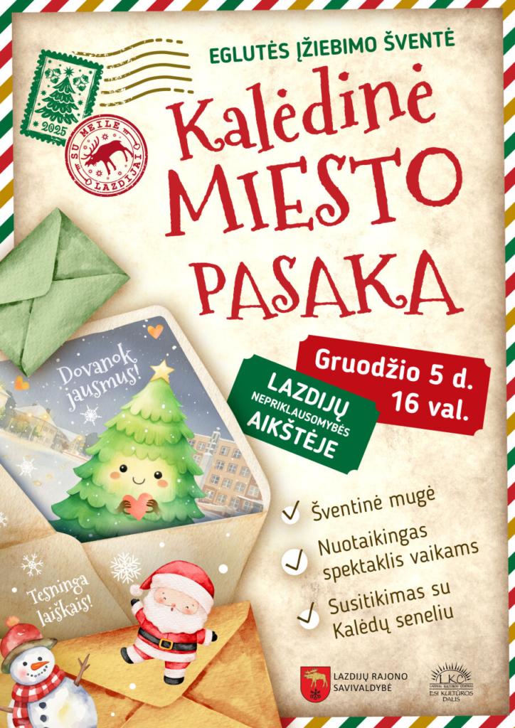 Kalėdinių eglių įžiebimai visoje Lietuvoje 2025: renginių datos ir vietos