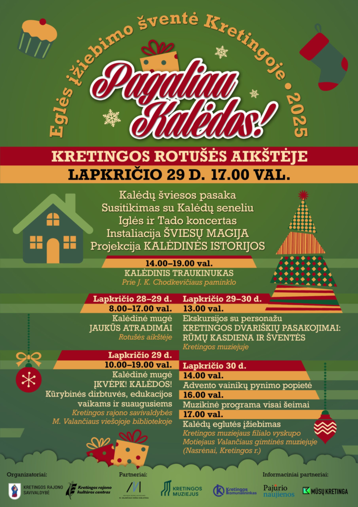 Kalėdinių eglių įžiebimai visoje Lietuvoje 2025: renginių datos ir vietos