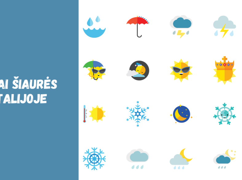 Orai Šiaurės Italijoje: klimatas, temperatūra ir kelionių sezonai