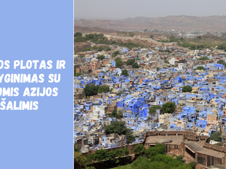 Indijos plotas ir palyginimas su kitomis Azijos šalimis: ką reiškia keliauti po milžiną?