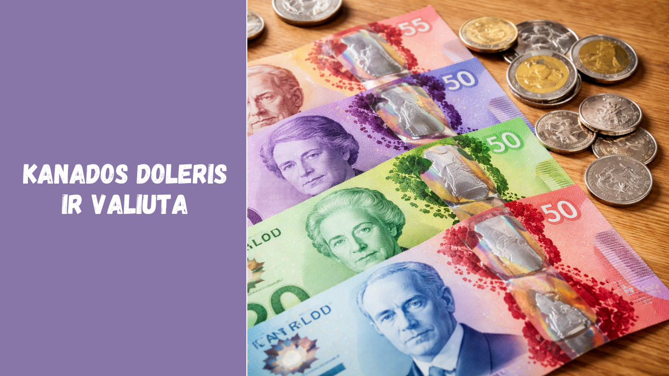 Kanados doleris ir valiuta: kursas, pinigai ir jų vertė eurais