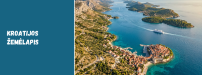 Kroatijos žemėlapis: regionai, pakrantė ir salos