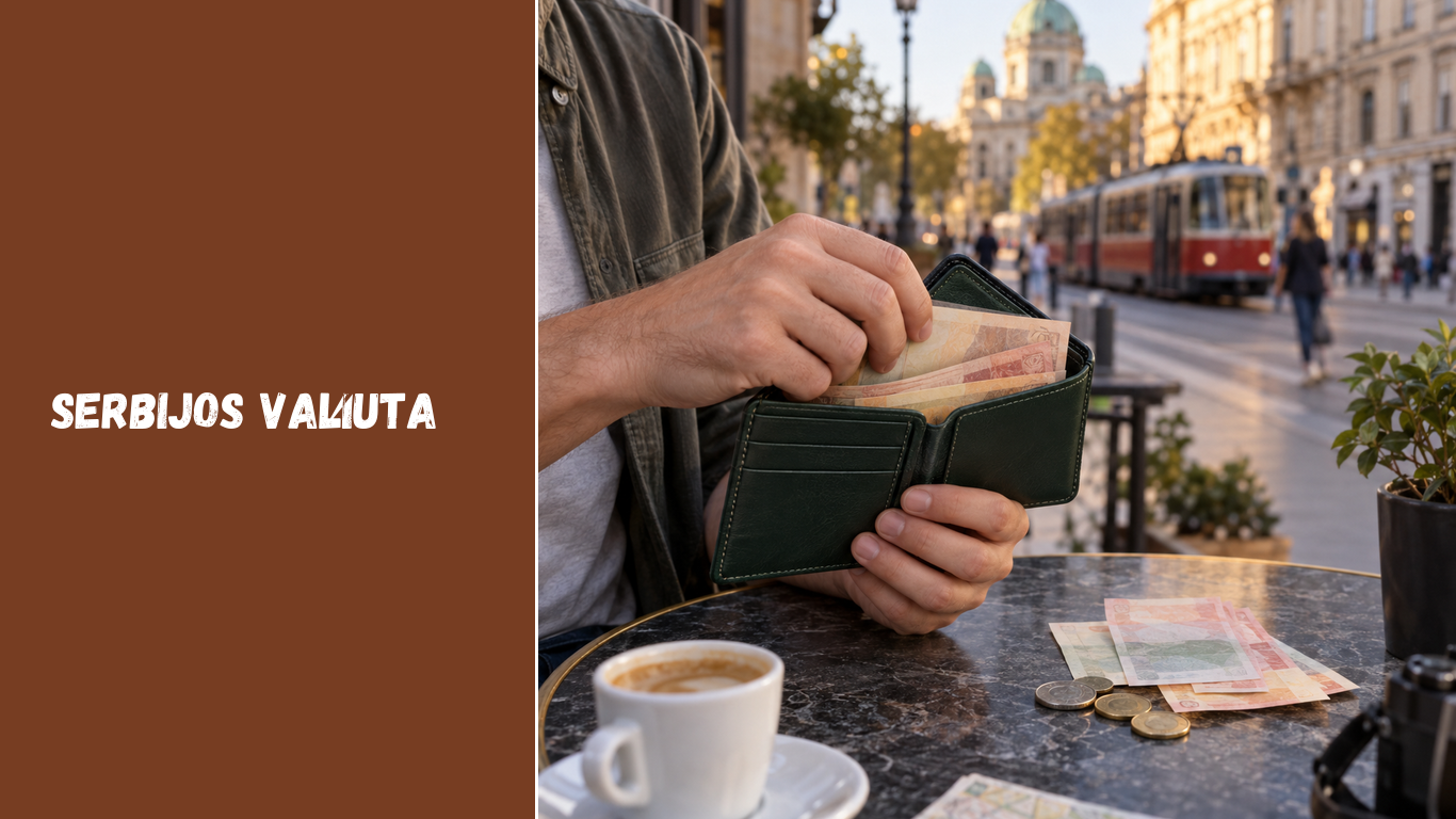 Keliautojas Belgrade skaičiuoja grynuosius prie atvertos piniginės