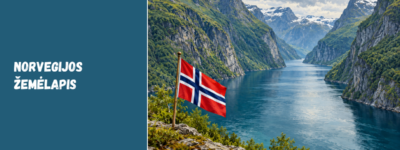 Norvegijos žemėlapis: regionai, salos, miestai ir geografiniai objektai